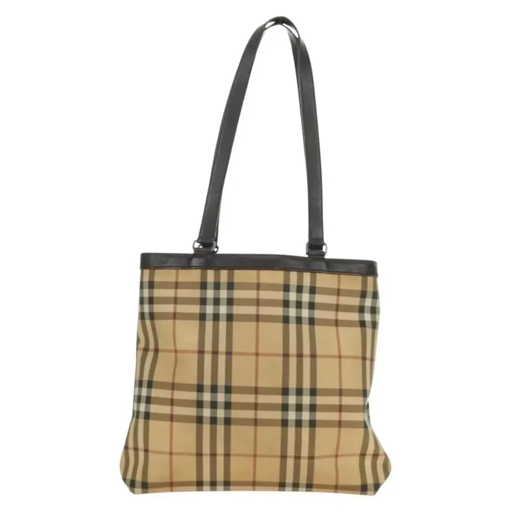 Burberry Nova Check Coated Canvas Tote Beige